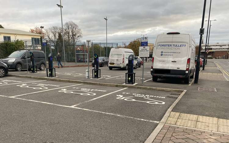 Electric charging points at Abbey Fields