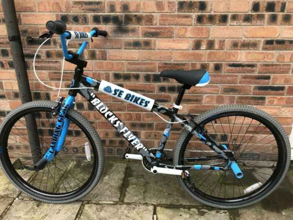 SE Bikes Blocks Flyer 26 Grey Camo Blue Wheelie Bike BMX, Bicycles, News, Frodsham Nub News