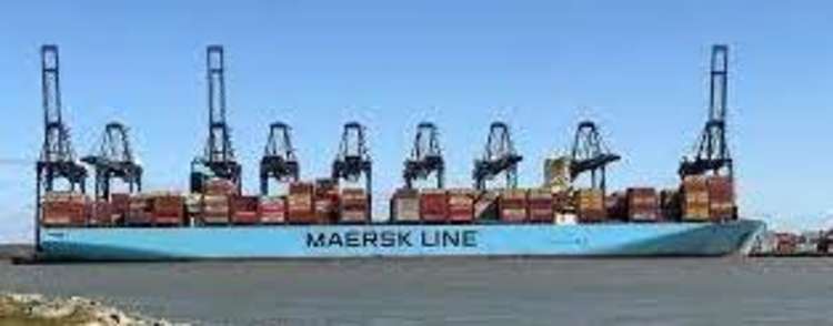 A Maersk container ship at Port of Felixstowe (Picture credit: Nub News)