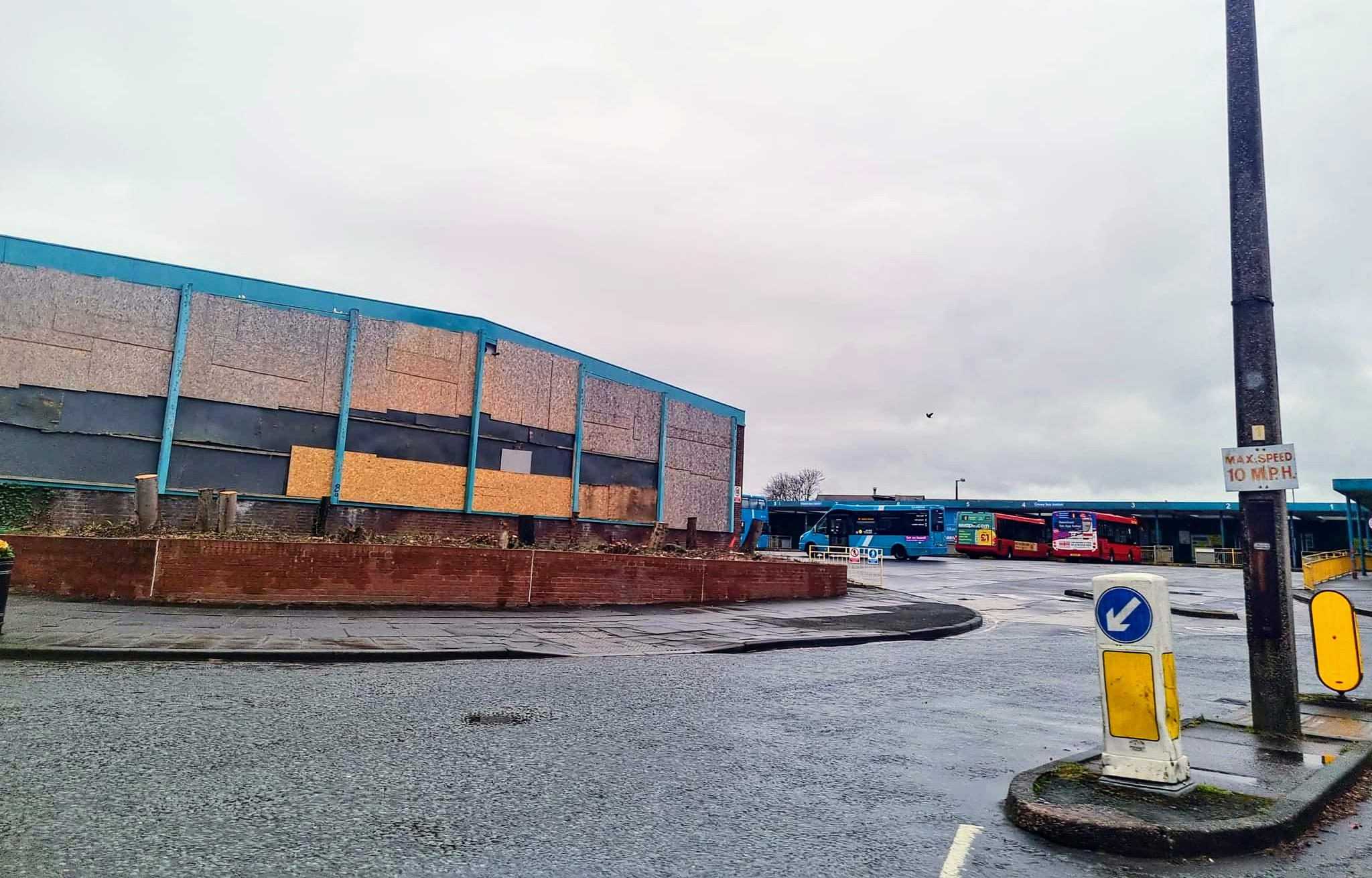 The derelict bus sheds are planned to be demolished this year. (Ryan Parker)