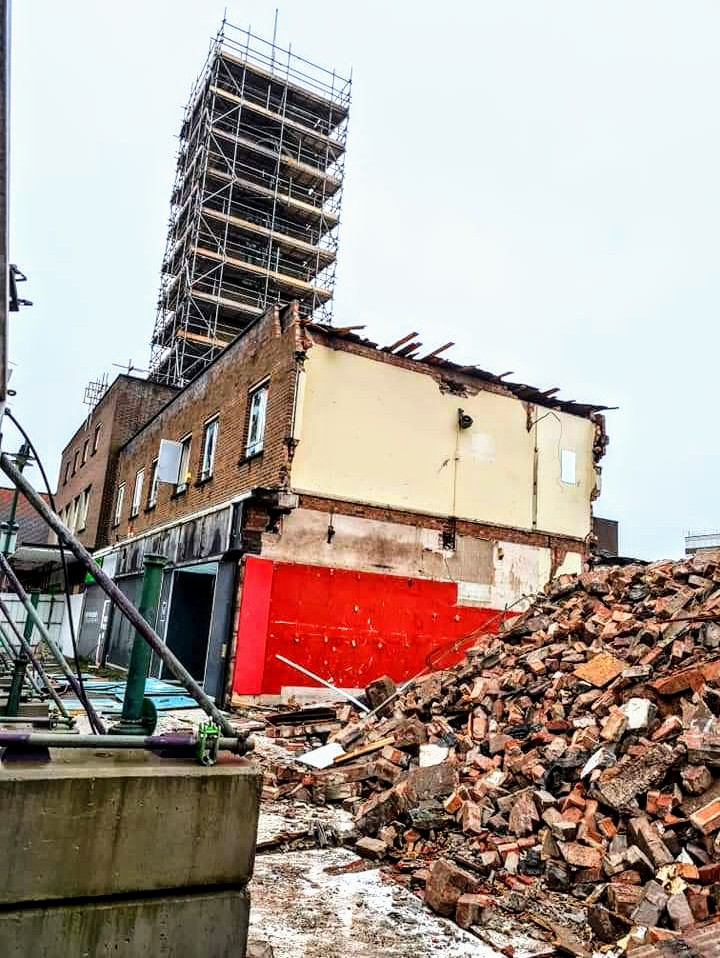 Crewe town centre demolition in November 2020 (Nicki Dee).