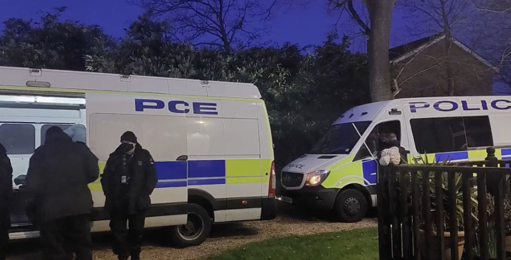 The man in his 50s was detained after Bedfordshire Police carried out a warrant in Letchworth. CREDIT: Beds Police 