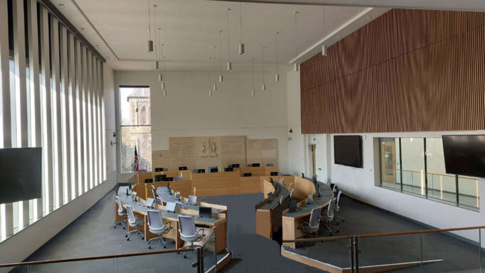 The picture taken on Wednesday, 30 March. People in the original image have been digitally removed but this is a true and accurate image of what councillors and visitors saw when they were shown around.