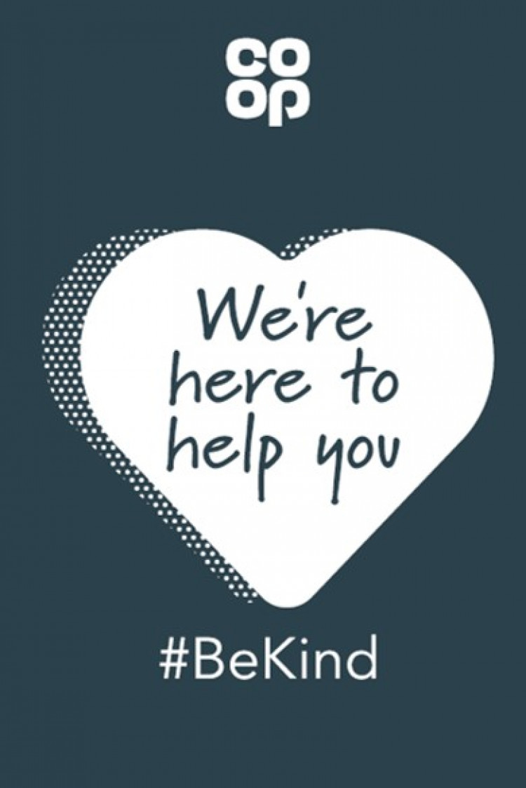 Become part of the #BeKind conversation and share your acts of kindness on social media #BeKind. (Image credit: Co-op)