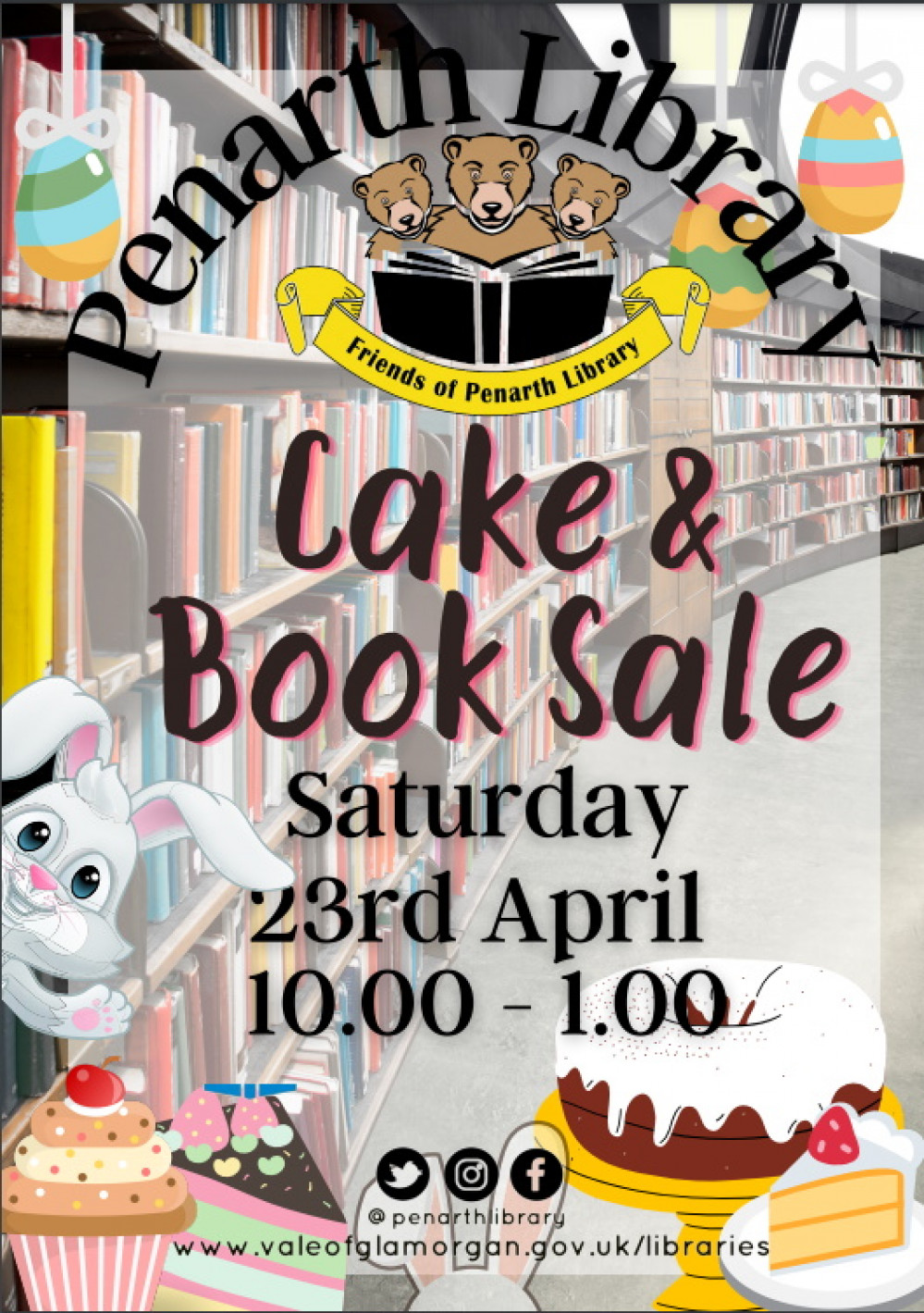 Friends of Penarth Library are holding a Cake and Book Sale. (Image credit: Friends of Penarth Library)