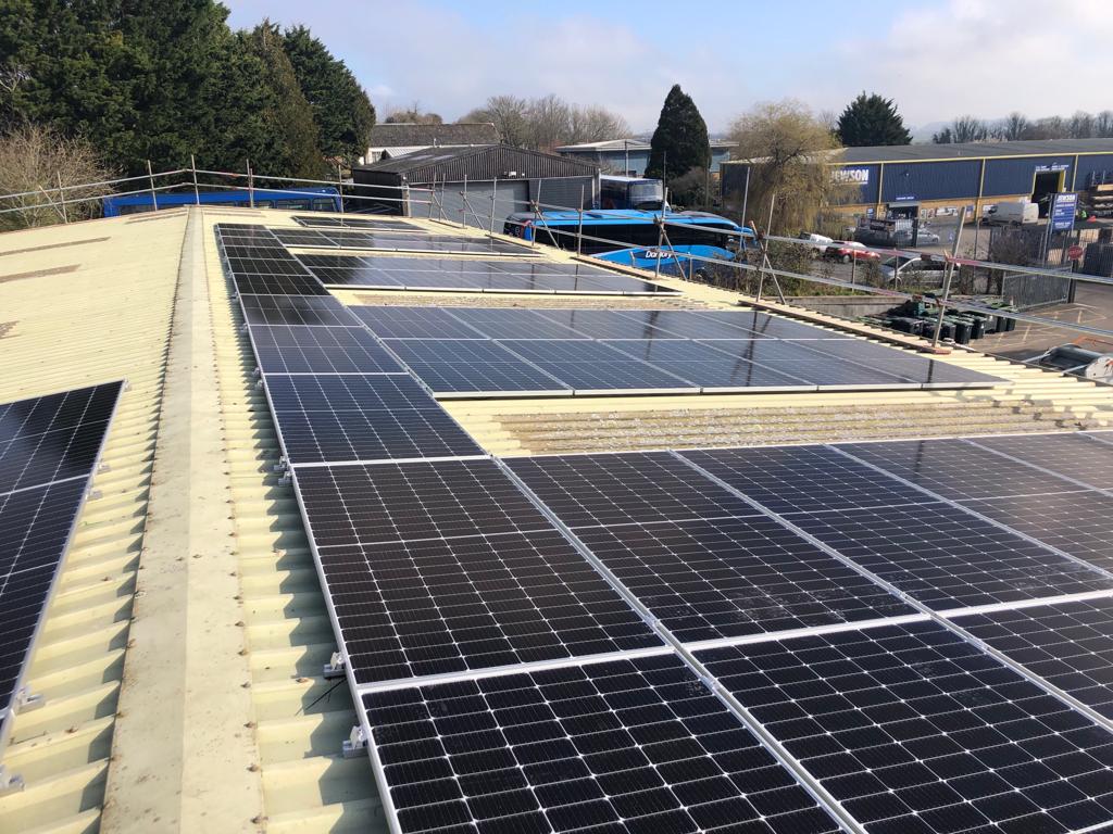 More than 180 solar PV panels had been added to the roof of Poundbury waste depot in Dorchester