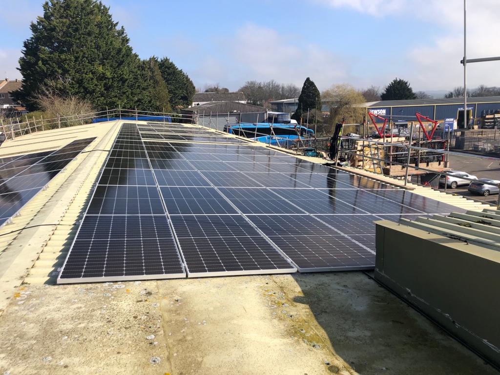 More than 180 solar PV panels had been added to the roof of Poundbury waste depot in Dorchester