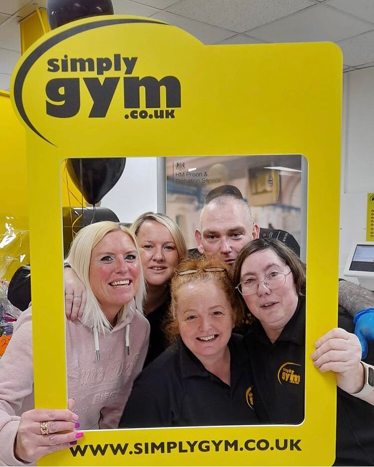 Simply Gym manager Kim Murray, back row centre, with reception staff (Jan Roberts).