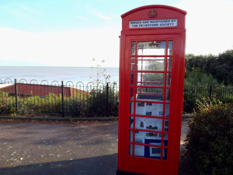 Red phone box  maintained by the Felixstowe Society