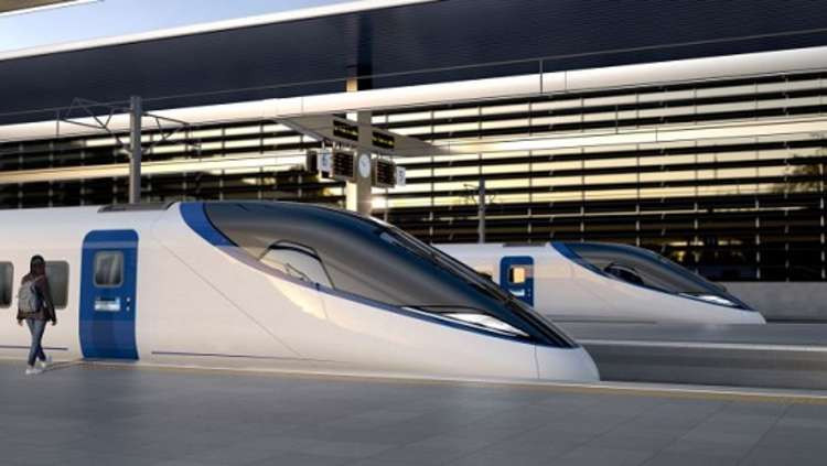 Artist's impression of an HS2 train.