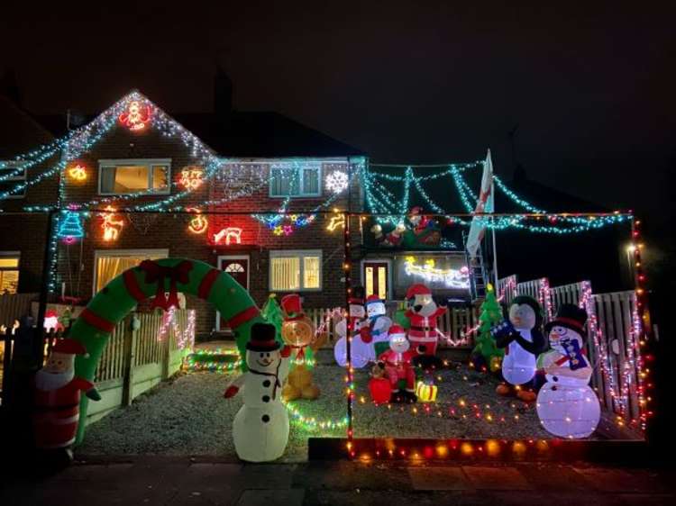 Inflatable snowmen and plenty of lights at this home in Ravenscroft Road (All pictures: Jonathan White).