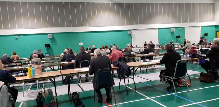 Councillors were socially distanced at Cheshire East Council's December meeting held at Crewe Lifestyle Centre.