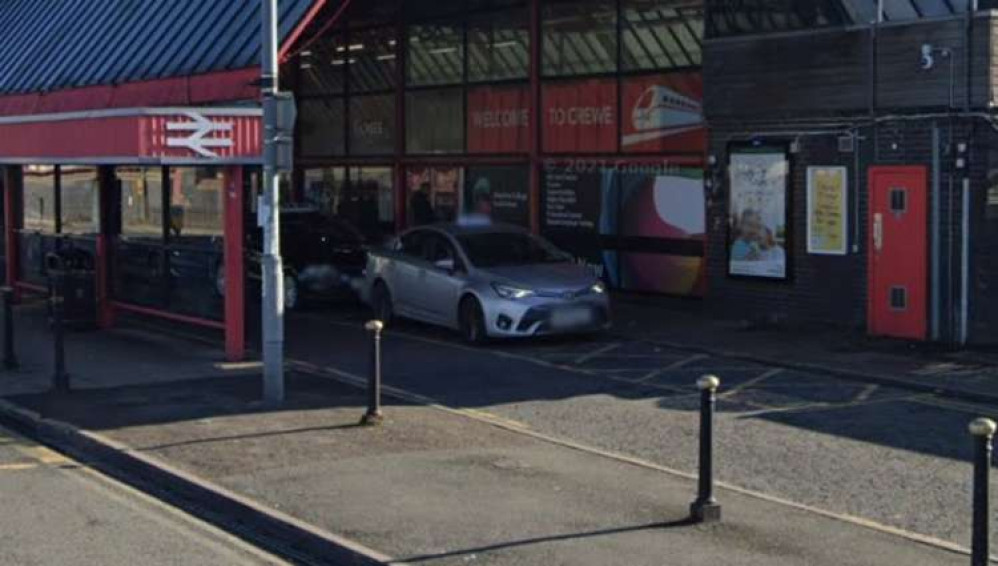 Taxi rank at Crewe Station.