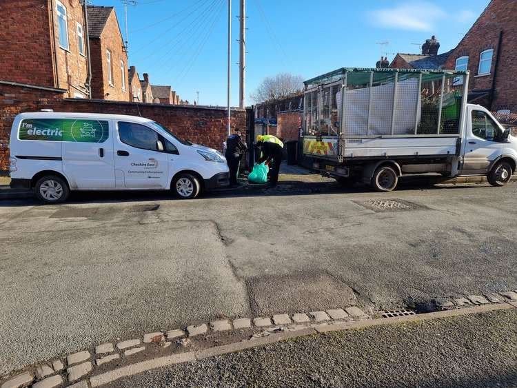 The clean-up operation on Derrington Avenue.