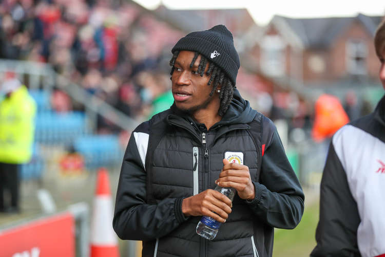 Former Chelsea youngster Tariq Uwakwe gets used to his new home as he sat out today's game  (Picture credit: Kevin Warburton)..