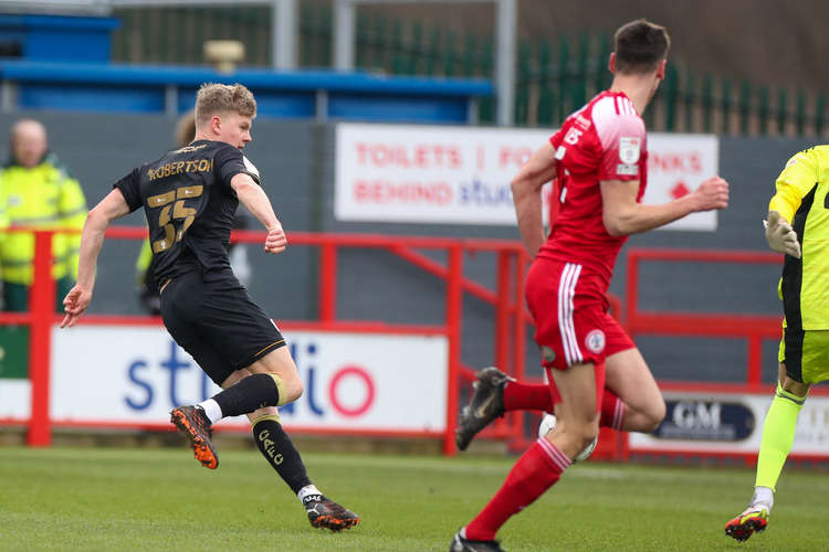 Scott Robertson goes close in the first half (Picture credit: Kevin Warburton).