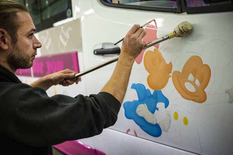 Custom-made ice cream vans.