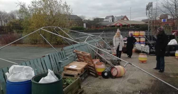 Tom's Tap and Brewhouse's gazebo/marquee was blown down by Storm Arwen last year (Pictures courtesy of Tom's Tap and Brewhouse.)