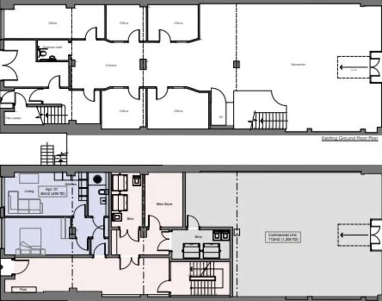 Part of the plans for the new apartments.