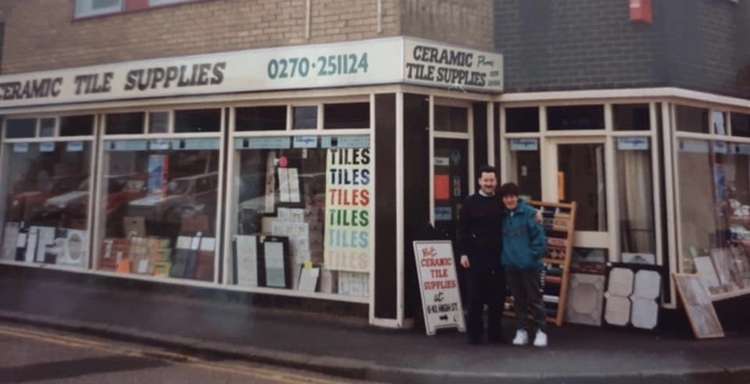 Owner Paul Nevitt with his late sister Doreen at the very first shop in High Street.