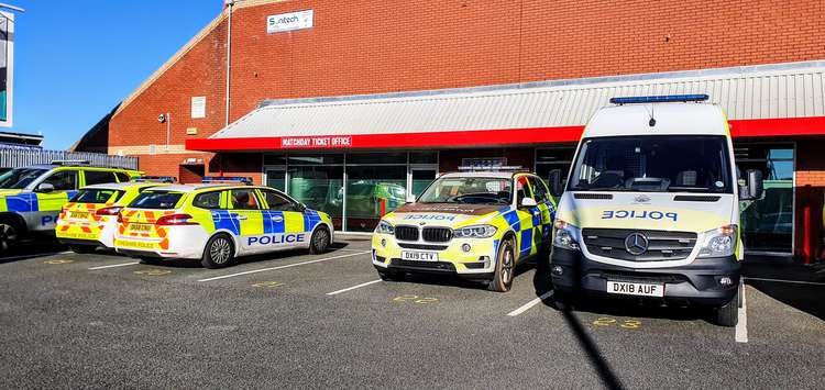 There was a heavy police presence at the Mornflake Stadium - some Bolton fans invaded the pitch to celebrate their late winner.