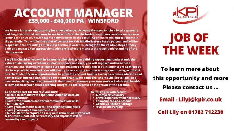 The job of the week. Account Manager.