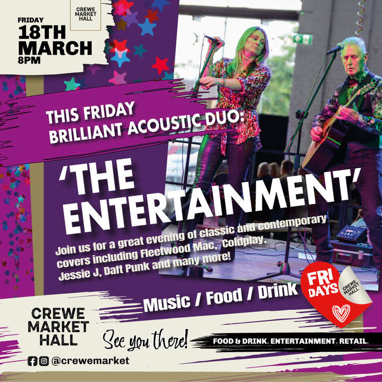 The Entertainment live at Crewe Market Hall this Friday. (Picture credit: Crewe Market Hall)