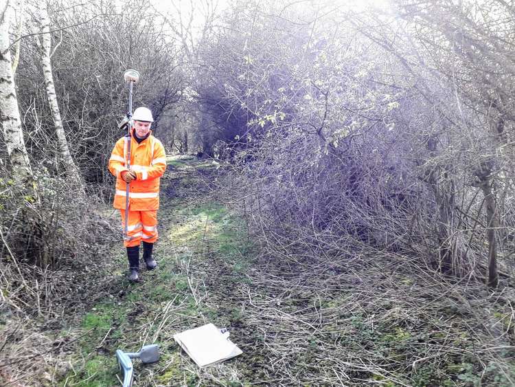 A HS2 construction worker in the countryside. (Picture credit: Technics Group)