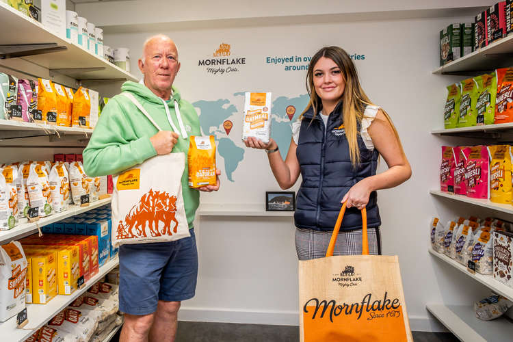 UK Triathlon race director Keith Hancock and Erin Mooney of Mornflake in the firm's shop on Gresty Road, Crewe.