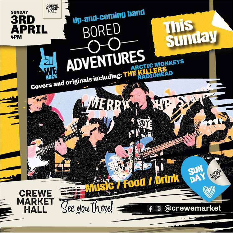 Bored Adventures will be at Crewe Market Hall this Sunday.