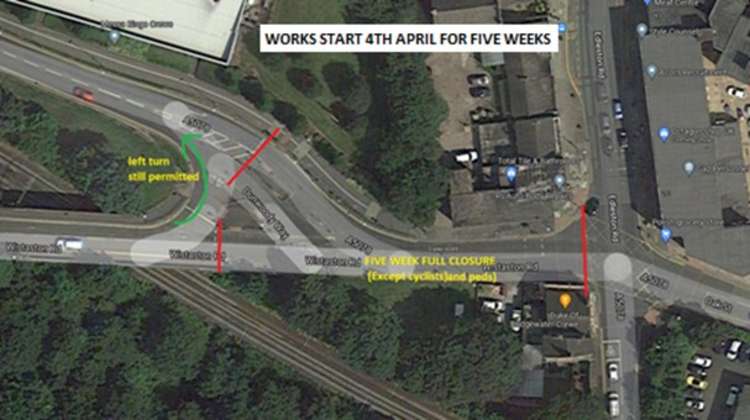 An image of the roads affected by the junction closure. (Cheshire East)