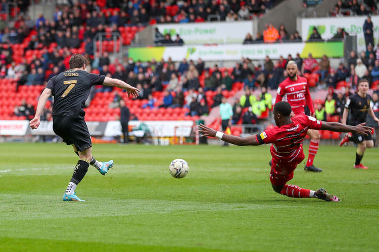 Chris Long takes a blast at goal (Picture credit: Kevin Warburton).