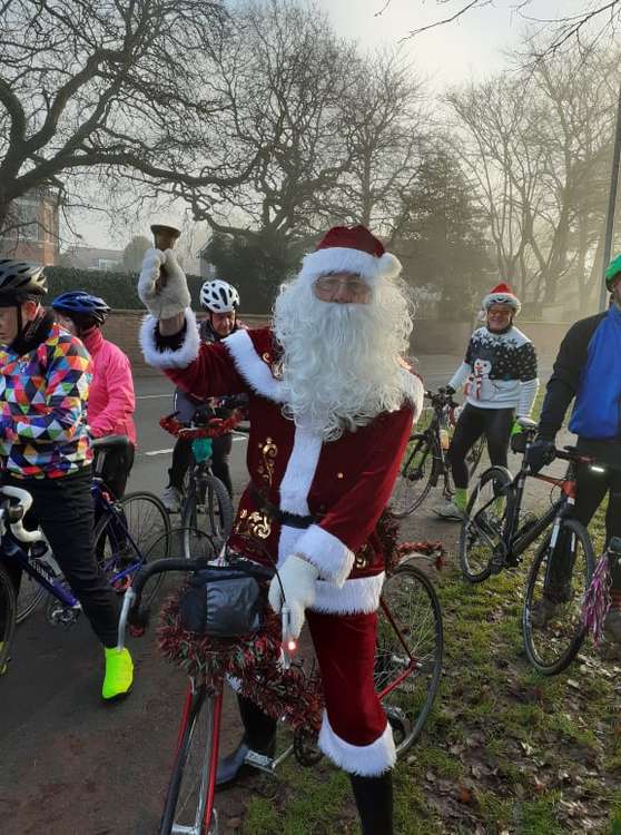 Santa on his tour of Alsager this morning