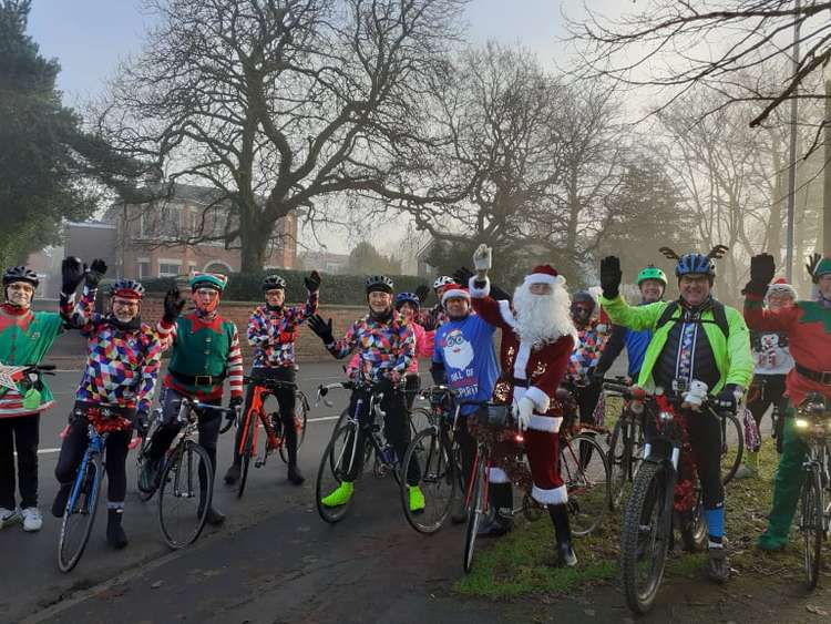 Alsager Harlequins Cycling Club accompany the big man