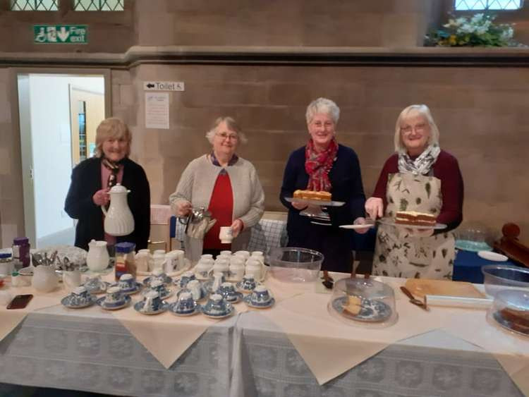 Success on a plate ... Jean Colesby, Linda Bamford, Susan Potts and Rhona Richards at the pop-up cafe.