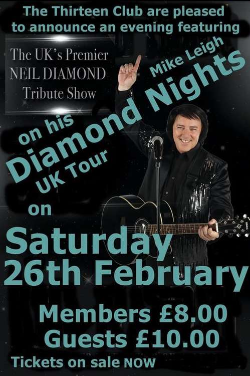A Neil Diamond tribute show is at the Thirteen Club (Photo 13 Club)