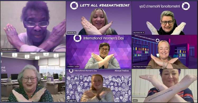 Panel members doing the International Women's Day campaign. (Photo: Cheshire East Council)