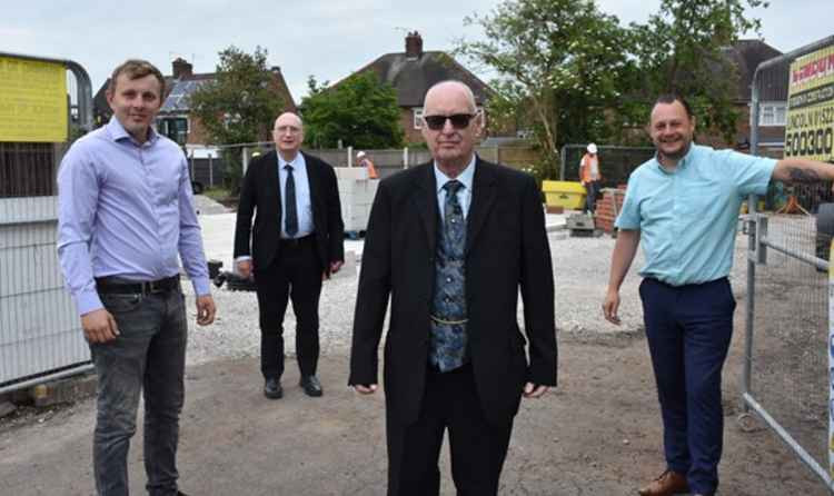 Ashfield Independent Councillors at one of the garage sites in Hucknall. Photo courtesy of Ashfield District Council.