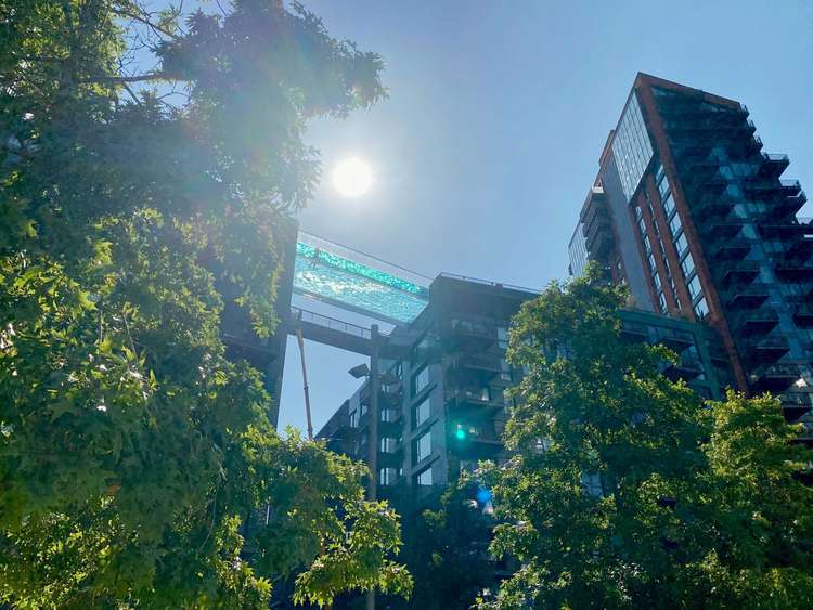 The sky pool sits 35 metres high and connects two buildings (credit: James Mayer)