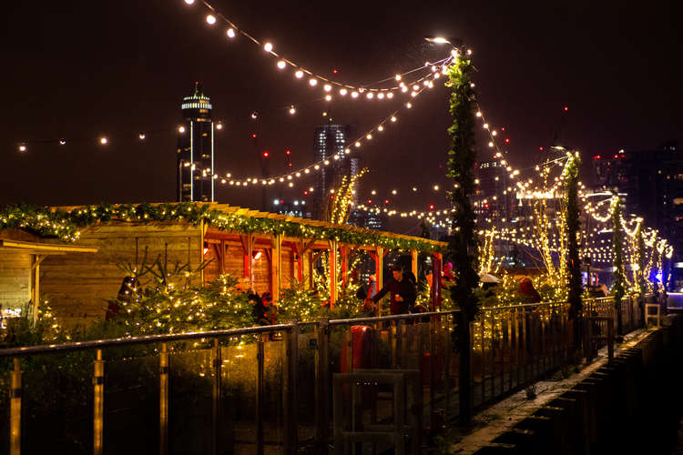 The jetty is turned into a magical festive market (credit: Battersea Power Station)