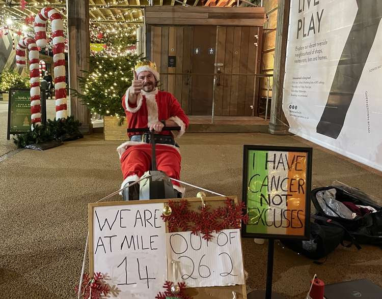 This rowing Santa was spotted at Battersea Power Station earlier this week (credit: Lexi Iles)