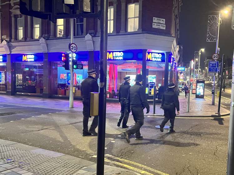 There was a noticeably higher police presence in Clapham Junction on Tuesday (credit: Issy Millett, Nub News)