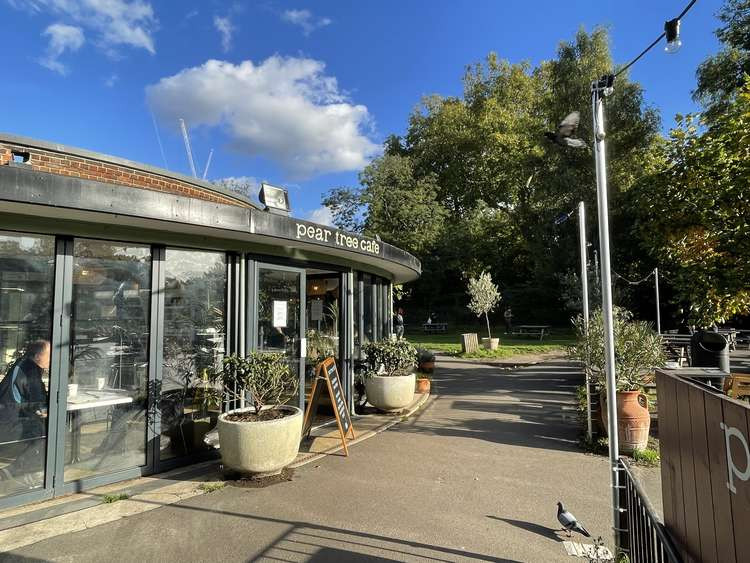 Grab a coffee for your walk at the Pear Tree Cafe (credit: Lexi Iles)