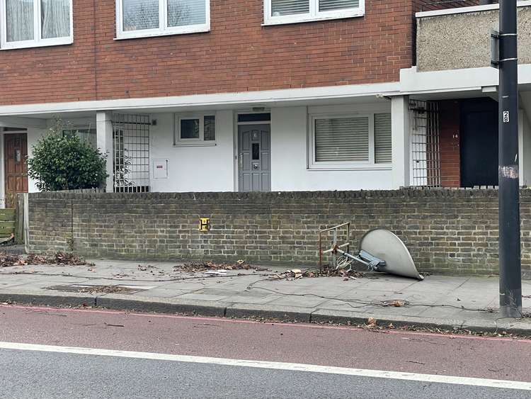 A satellite has also been blown off a block of flats