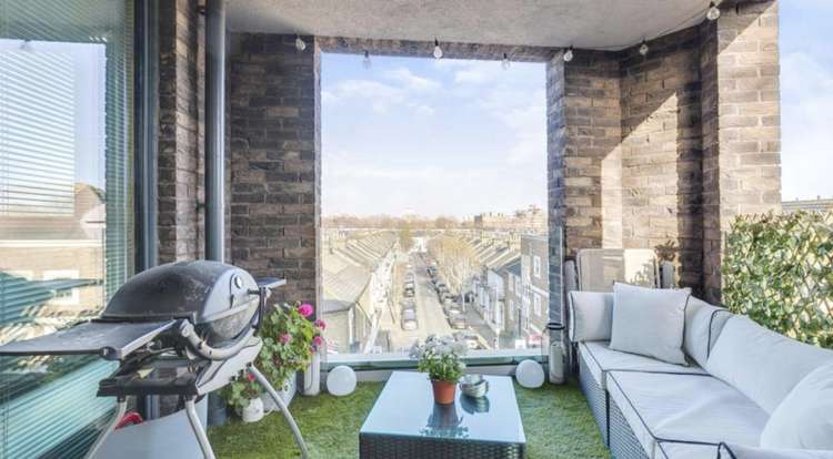 The flat benefits from a private balcony (credit: Purple Bricks)