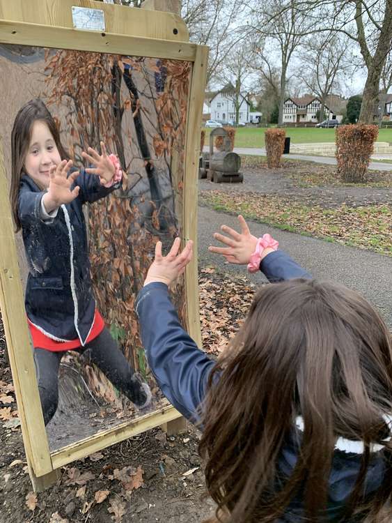 Letchworth youngster Matylda looking in the mirror