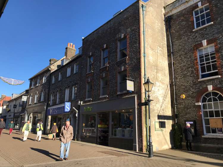 The listed Hotter shoe shop in Dorchester has been damaged by beetles