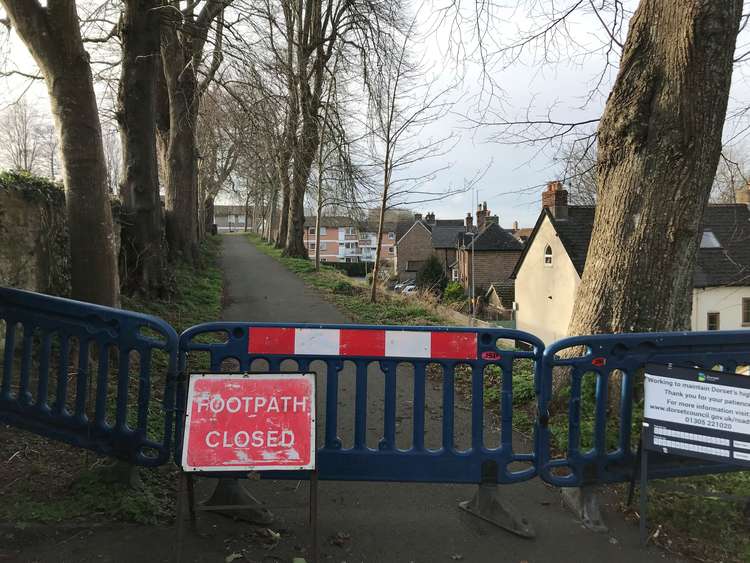 The path near County Hall has been closed