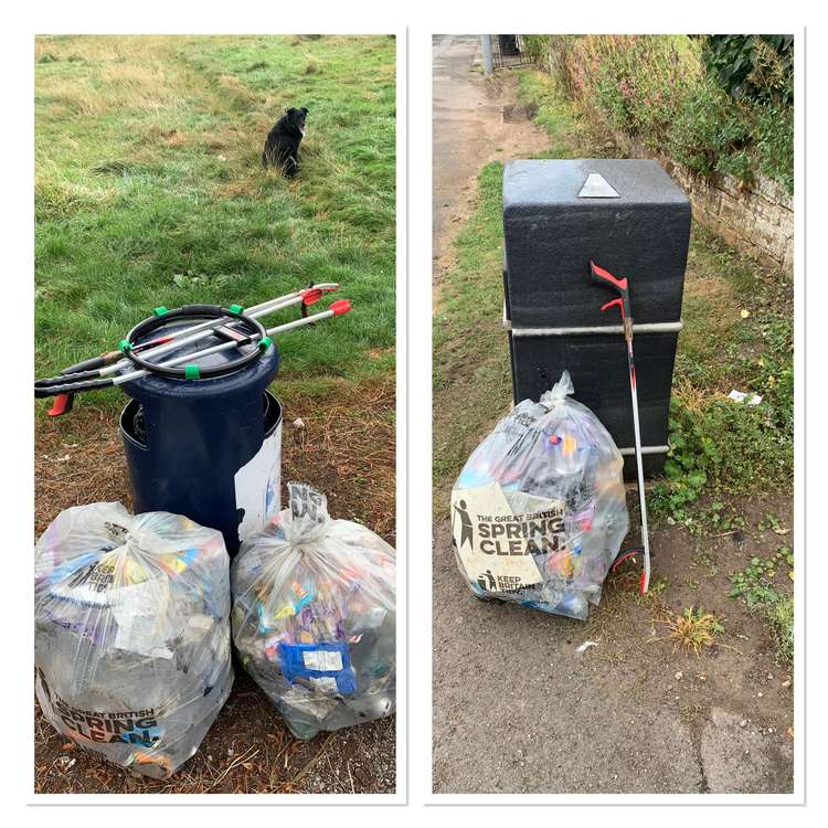 The result of yesterday's litter pick near Rockwood Crescent. Photo courtesy of Matt Williams.