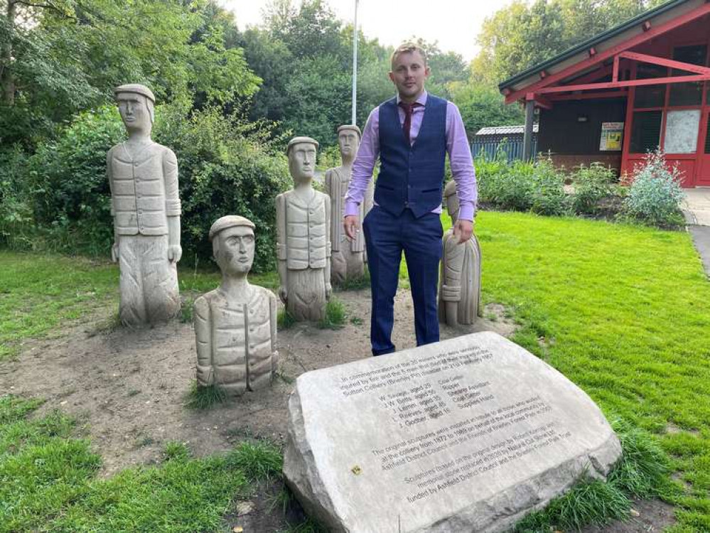 Councillor Tom Hollis at Brierley Forest Park one of the places that received part of the £2million investment that Ashfield District Council put into local parks in the last year. Photo courtesy of Ashfield Independents.